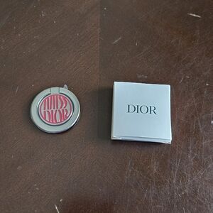 Dior Silver and Pink Logo Phone Ring